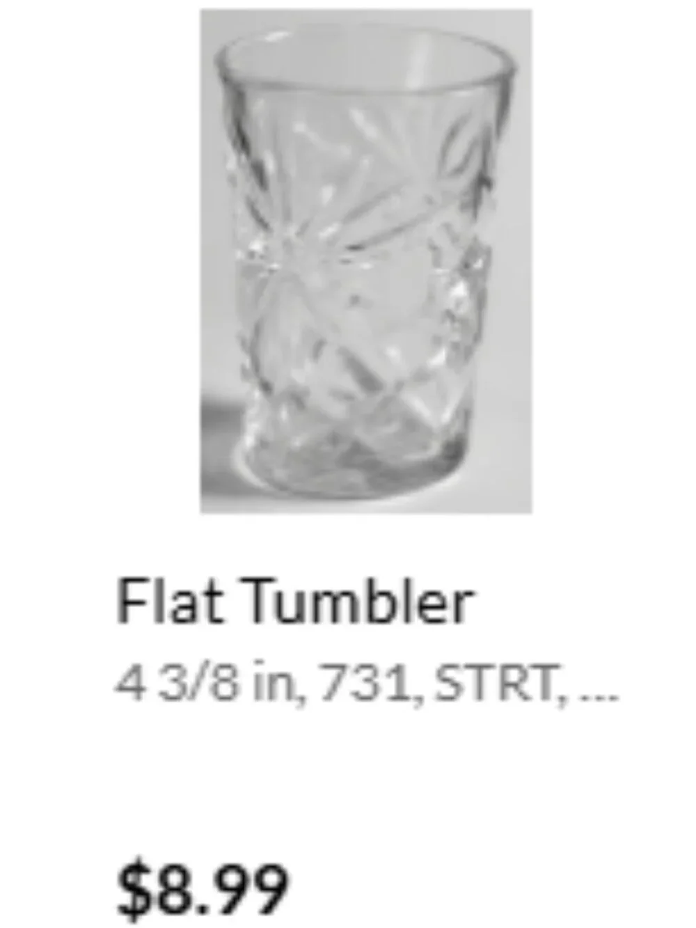 Vintage Flat Tumbler Prescut Clear Set of Two Drinking Glasses by Anchor Hocking